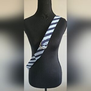 Old Navy Striped Navy and Light Blue Necktie Belt 2X